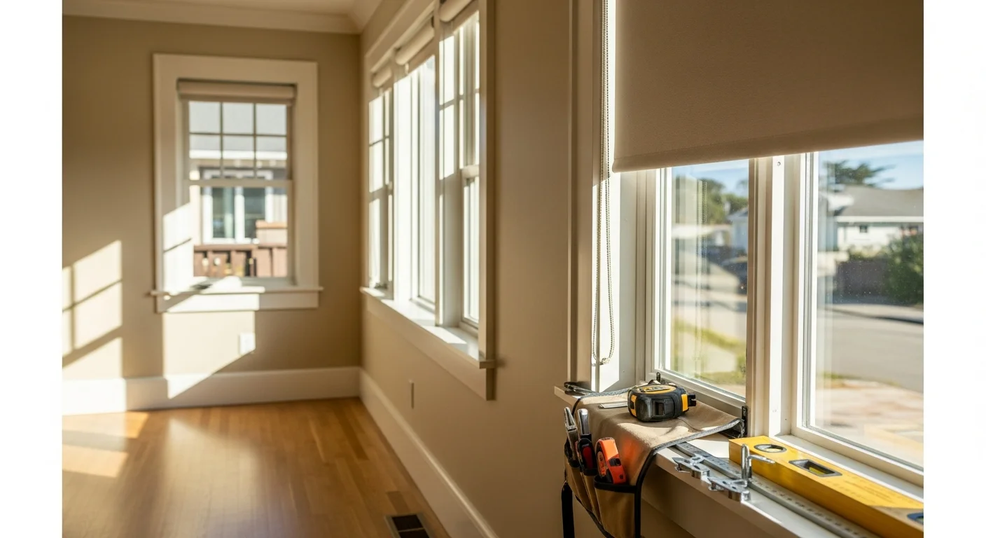Custom residential window blinds and shutters installed in a home